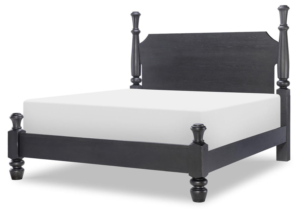 Vintage Market - Chimney Post Footboard Queen With 4 Slats - Kettle Black