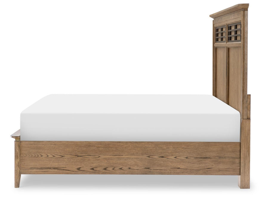 Beacon Hill - Queen Complete Panel Bed With Storage Footboard - Dusted Barley