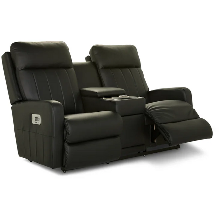 Finley Contemporary Reclining Wall Loveseat with Console by La-Z-Boy