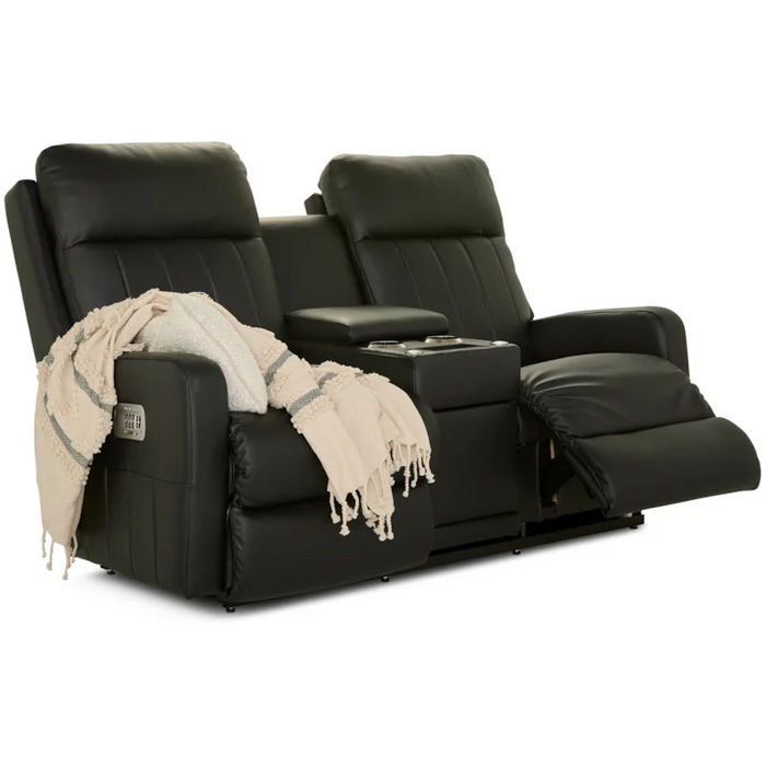 Finley Contemporary Reclining Wall Loveseat with Console by La-Z-Boy