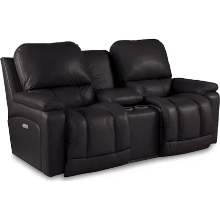 Greyson Casual Reclining Loveseat w/Console & Bucket Seats by La-Z-Boy