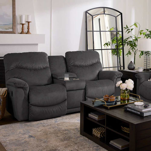 James Reclining Loveseat w/ Console by La-Z-Boy — manufacturer reference image