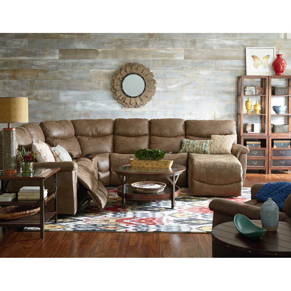 James 3-Piece Reclining Corner Sectional by La-Z-Boy — manufacturer reference; layout and upholstery may vary