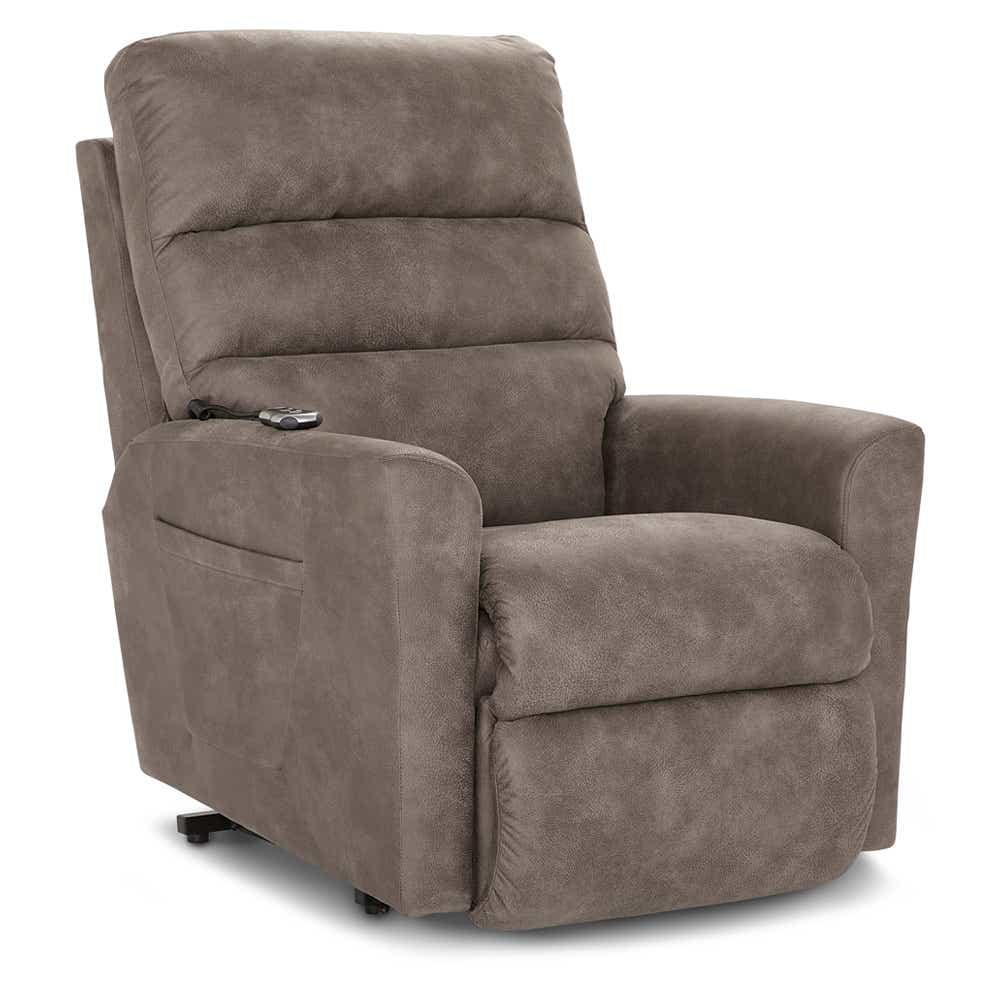 Liam Bronze Power Lift Recliner in Charcoal, alternate view