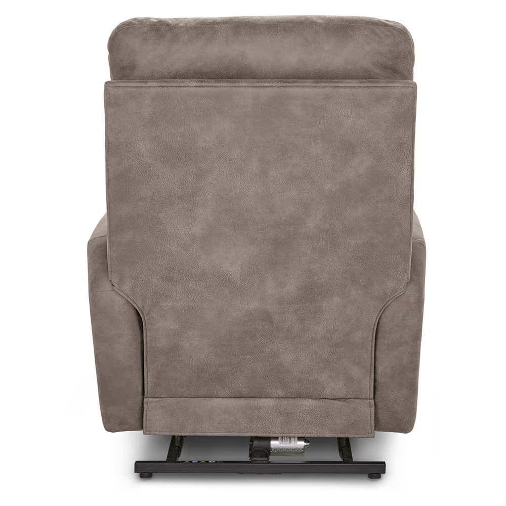 Liam Bronze Power Lift Recliner in Charcoal, detail view