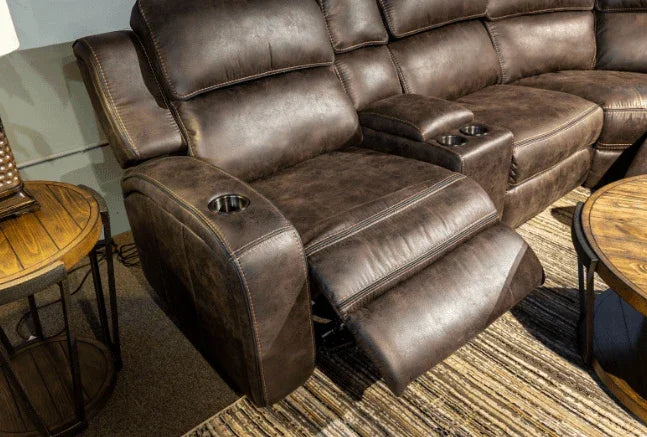 6-Piece Power Reclining Sectional w/Lighted lift Console & Power Headrest by Warehouse M