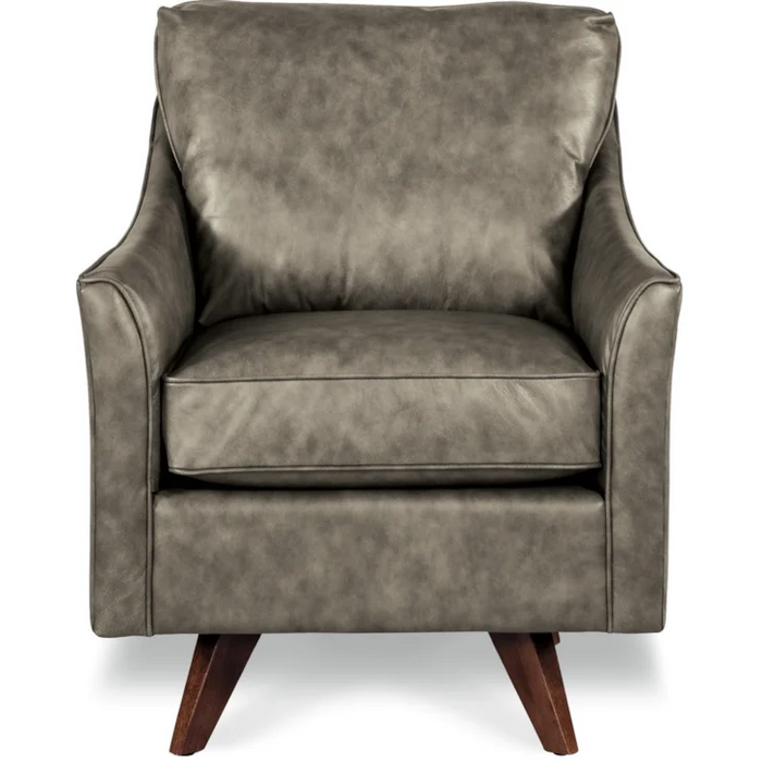 Reegan Swivel Chair with Wood Legs and Premier ComfortCore Cushion by La-Z-Boy