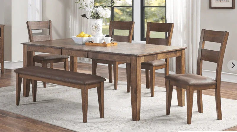 60" -78" Solid Wood 5PC Mango Dining Set in Nutmeg Finish by Warehouse M