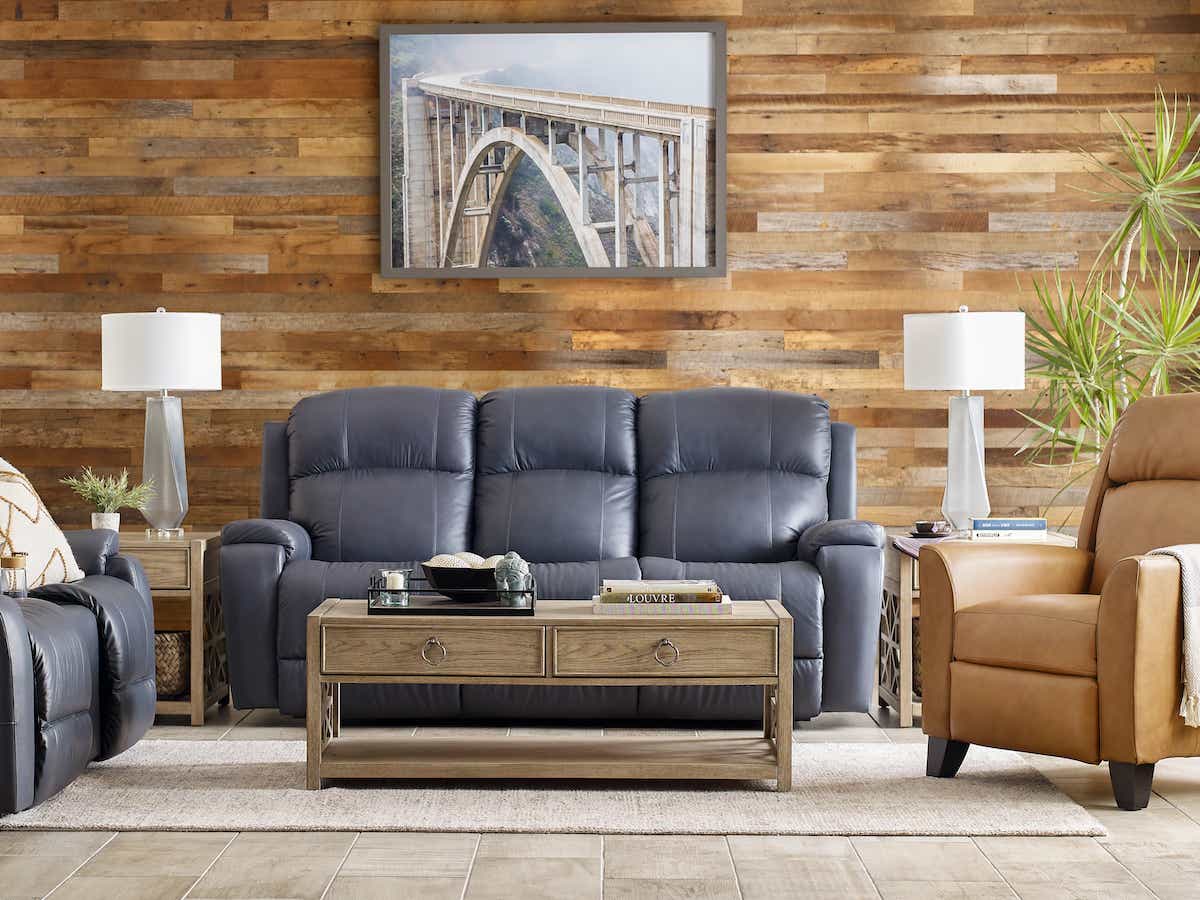 La-Z-Boy Dorian U44755 power reclining sofa with headrest, feature overview