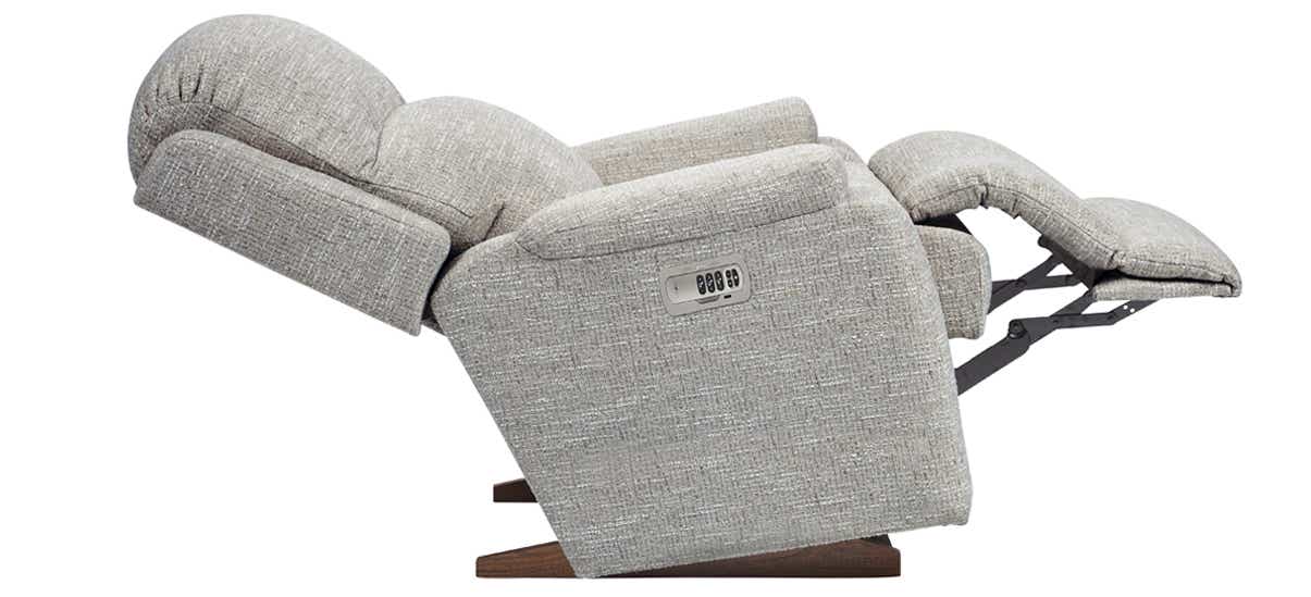 La-Z-Boy Dorian 10U755 power rocking recliner with headrest, reclined dimensions diagram