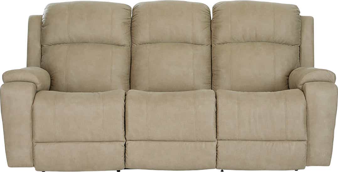 La-Z-Boy Dorian U44755 power reclining sofa with headrest, front dimensions diagram